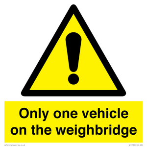 Only one vehicle on weighbridge